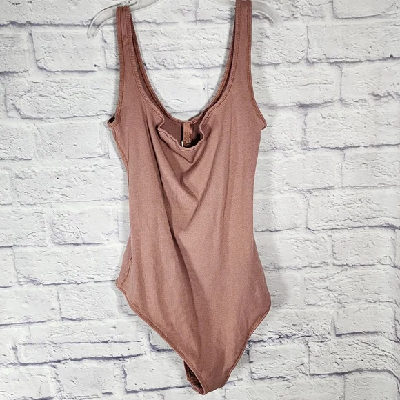 SKIMS COTTON RIB BODYSUIT/ ROSE CLAY/ NWT - Picture 14 of 16